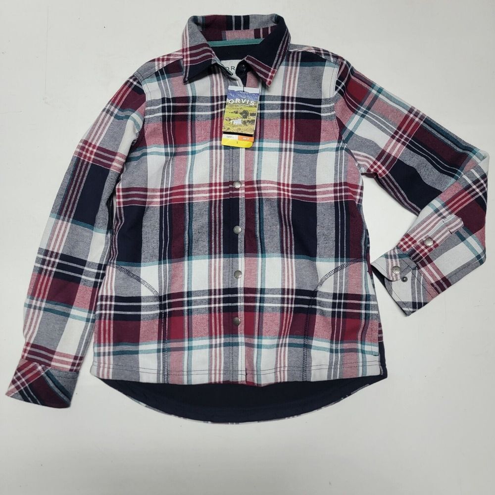 ORVIS PLAID MULTI CHECK PINNACLE SHIRT JACKET WOMEN'S S NEW WITH TAGS FLANNEL